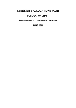 Leeds Site Allocations Plan