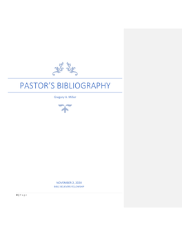Pastor's Bibliography