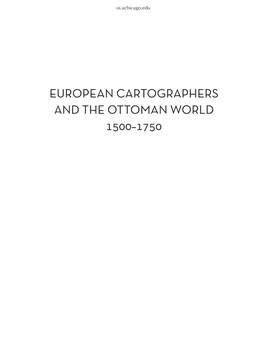 European Cartographers and the Ottoman World 1500–1750: Maps