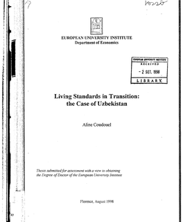 Living Standards Measurement in Uzbekistan