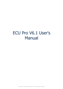 ECU Pro V6.1 User's Manual