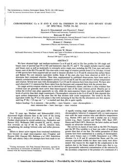 19 90Apjs. . .72. .1913 the Astrophysical Journal Supplement Series, 72:191-230,1990 January © 1990. the American Astronomical
