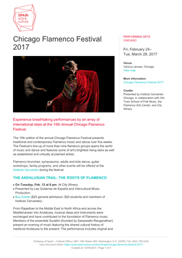 Chicago Flamenco Festival 2017