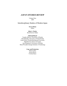 Japan Studies Review