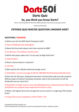 Darts-Quiz-Questions-Answers.Pdf