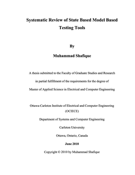 Systematic Review of State Based Model Based Testing Tools