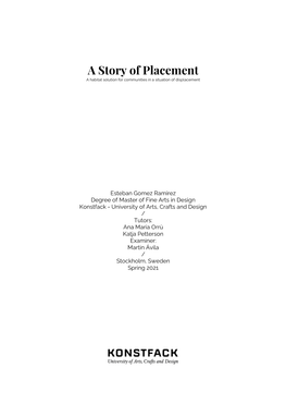 A Story of Placement a Habitat Solution for Communities in a Situation of Displacement
