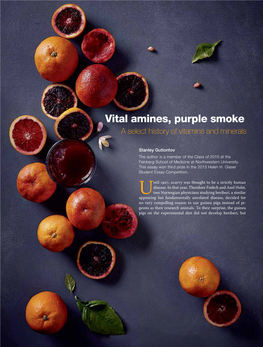 Vital Amines, Purple Smoke a Select History of Vitamins and Minerals