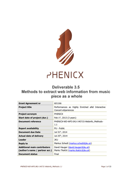 Deliverable 3.5 Methods to Extract Web Information from Music Piece As a Whole