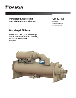 IOM 1274-2 Installation, Operation, and Maintenance Manual