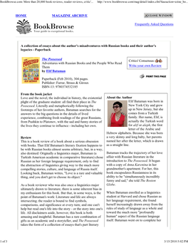 Bookbrowse.Com: More Than 20,000 Book Reviews, Reader Reviews, Critic'