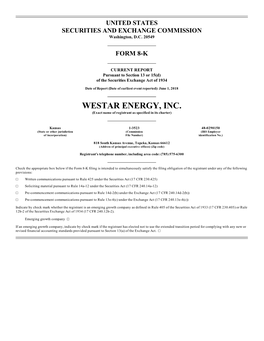 WESTAR ENERGY, INC. (Exact Name of Registrant As Specified in Its Charter)