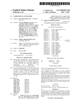 (12) United States Patent (10) Patent No.: US 9,585,921 B2 Mckenzie Et Al