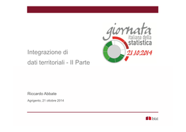 Integrazione Di Dati Territoriali - II Parte