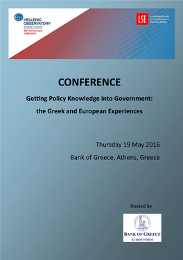 Closed Symposium Getting Policy Into Government the Greek And