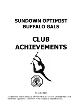 SOBG Club Achievements Nov 2019