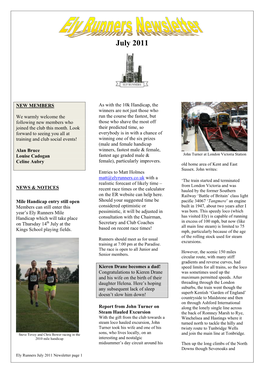 Ely Runners Newsletter