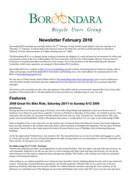 Newsletter February 2010