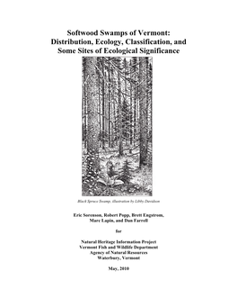 Softwood Swamps of Vermont: Distribution, Ecology, Classification, and Some Sites of Ecological Significance