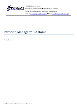Partition Manager™ 12 Home