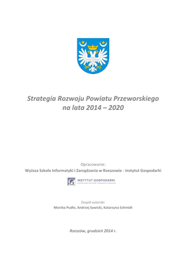 Strategia Rozwoju Powiatu Przeworskiego Na Lata 2014 – 2020