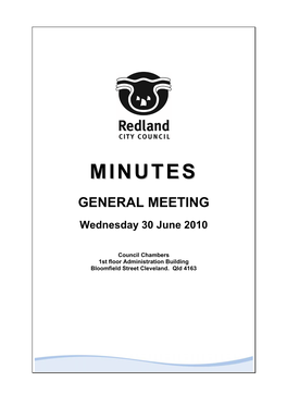 30 June 2010 General Meeting Minutes