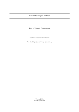List of Coded Documents