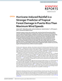 Hurricane-Induced Rainfall Is a Stronger Predictor of Tropical