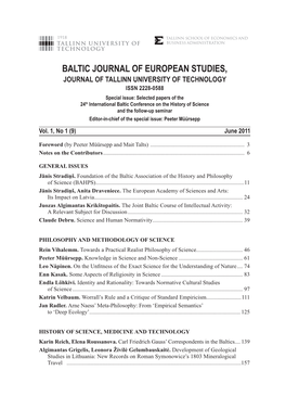 Baltic Journal of European Studies