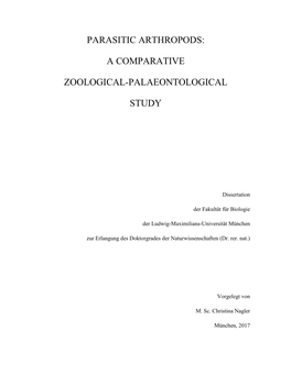 Parasitic Arthropods: a Comparative Zoological-Palaeontological Study