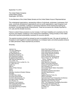 NHC Joins Broad Coalition Calling on Congress to Address Tax Extenders