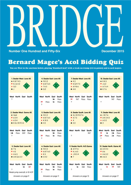 Bernard Magee's Acol Bidding Quiz