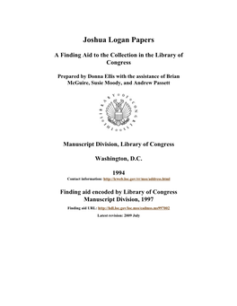 Joshua Logan Papers
