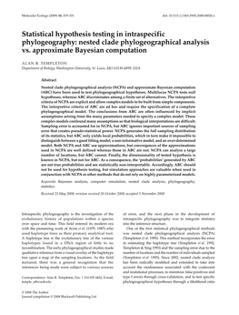 Statistical Hypothesis Testing in Intraspecific Phylogeography: Nested Clade Phylogeographical Analysis Vs. Approximate Bayesian