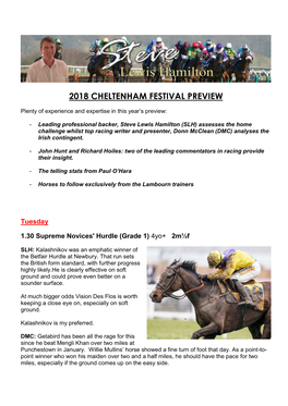 2018 Cheltenham Festival Preview