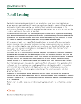 Retail Leasing