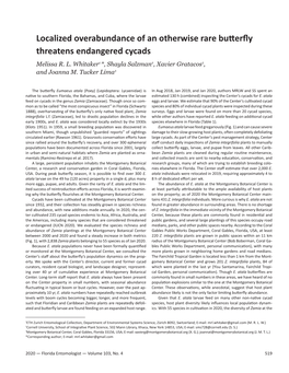 Localized Overabundance of an Otherwise Rare Butterfly Threatens Endangered Cycads