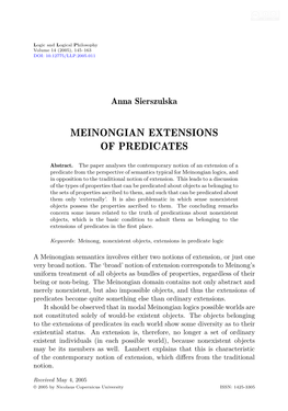 Meinongian Extensions of Predicates