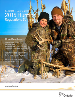 2015 Ontario Hunting Regulations Summary