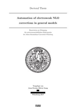 Doctoral Thesis Automation of Electroweak NLO Corrections In