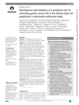 Development and Validation of a Prediction Rule for Estimating Gastric Cancer Risk in the Chinese High-Risk Population