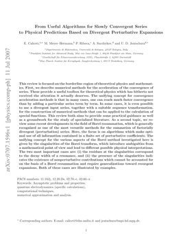 Arxiv:0707.1596V1 [Physics.Comp-Ph] 11 Jul 2007 Ueia Prxmto N Analysis