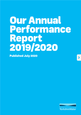 Yorkshire Water, Our Annual Performance Report, 2019/2020
