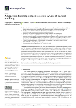 Advances in Entomopathogen Isolation: a Case of Bacteria and Fungi