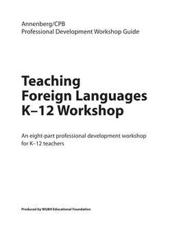 Teaching Foreign Languages K–12 Workshop