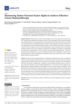 Harnessing Tumor Necrosis Factor Alpha to Achieve Effective Cancer Immunotherapy