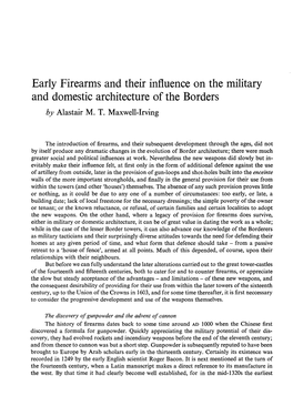 Early Firearms and Their Influence on the Military and Domestic