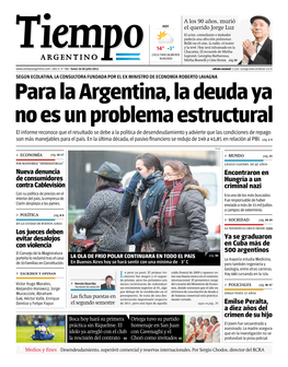 Para La Argentina, La Deuda Ya No Es Un Problema Estructural