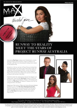 Runway to Reality Meet the Stars of Project Runway Australia