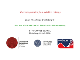 Thermodynamics from Relative Entropy